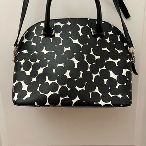 Kate Spade black and white polka dot domed, medium purse.